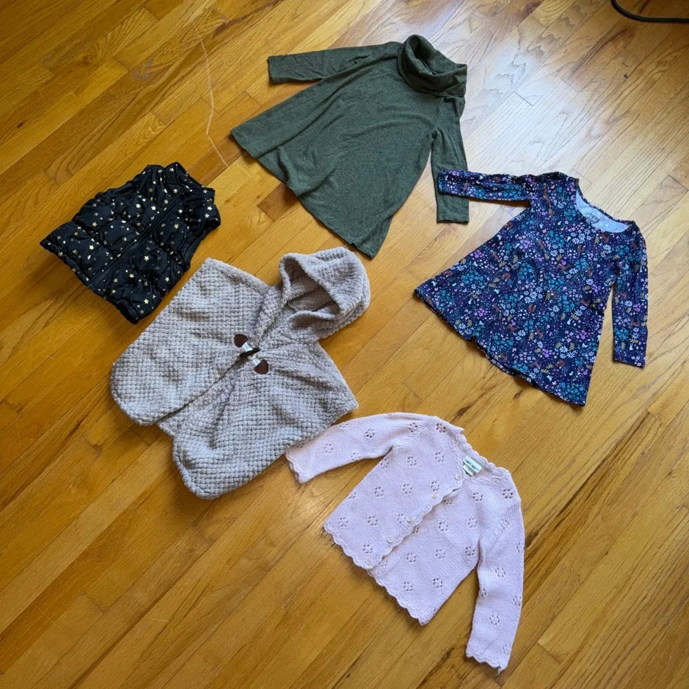 Curated Fall Winter Toddler Girls 2T Bundle 5pc Lot Dress Vest Poncho Cardigan